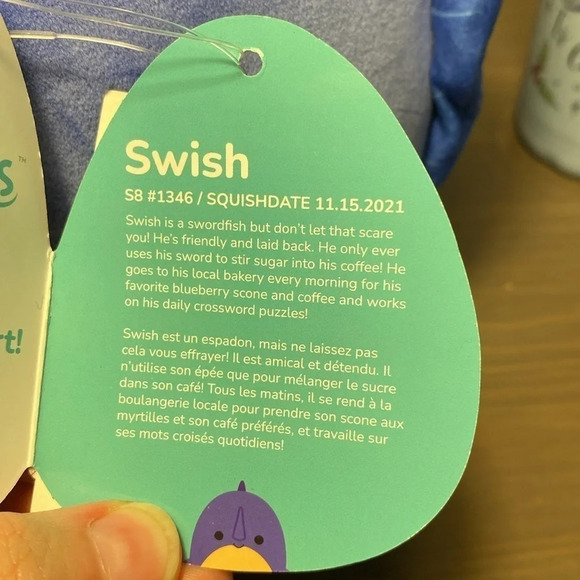Squishmallow Swish the Swordfish. 8”​ - Picture 5 of 6